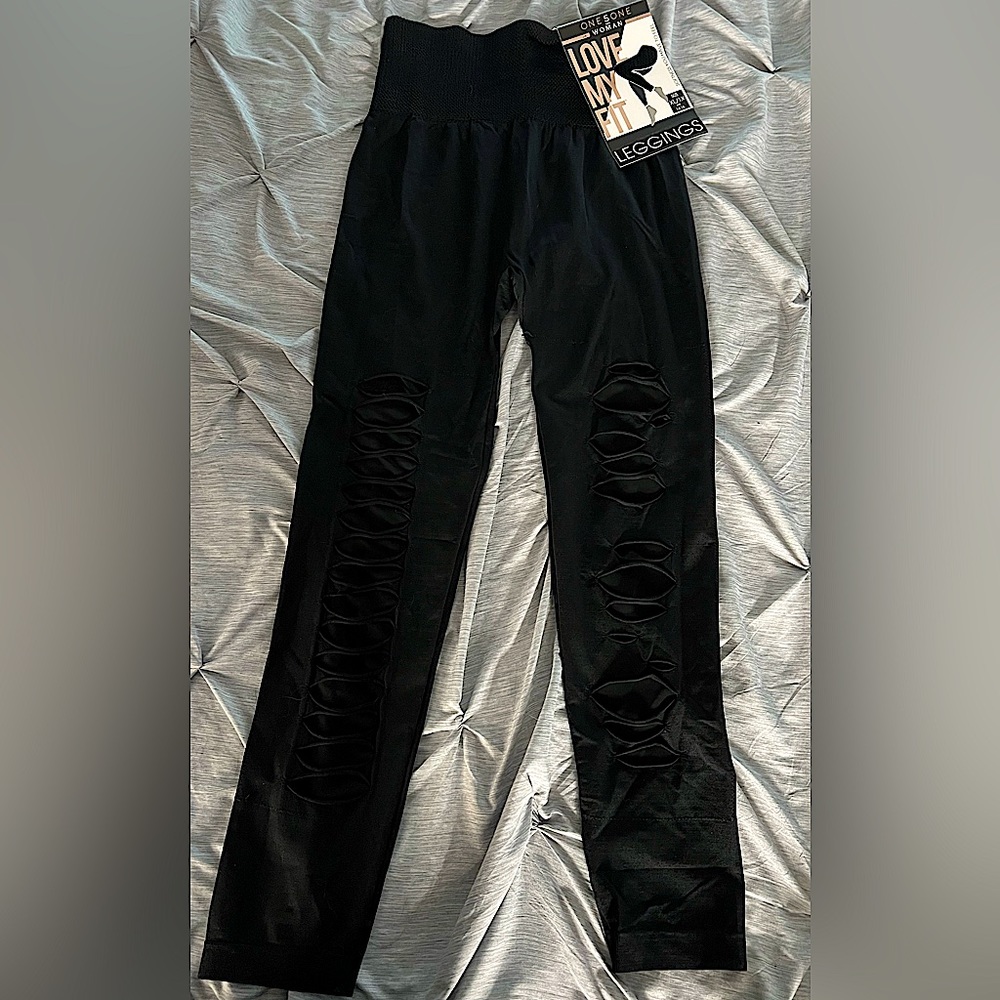 Distressed high waisted stretch Love My Fit / one 5 one leggings